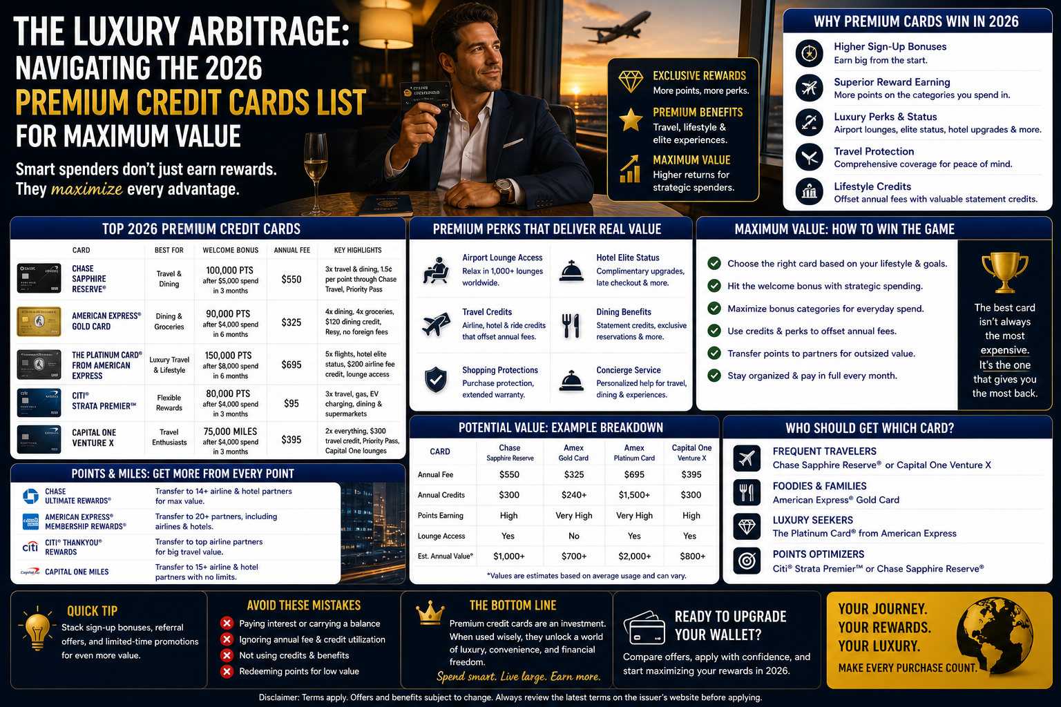 The Luxury Arbitrage: Navigating the 2026 Premium Credit Cards List for Maximum Value